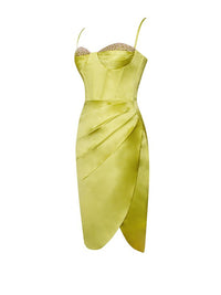 VESTIDO ALTA GAMA NYLA LEMON SATIN