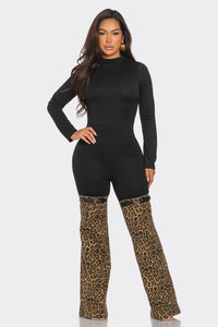 JUMPSUIT LEOPARDO BLOCK  NEGRO