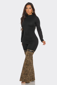 JUMPSUIT LEOPARDO BLOCK  NEGRO