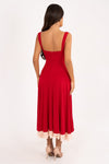 VESTIDO SOPHIE ROJO CREMA VOLANTE