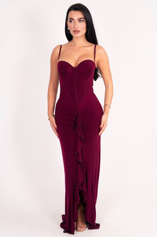 MAXI VESTIDO SET ANSEL VINO