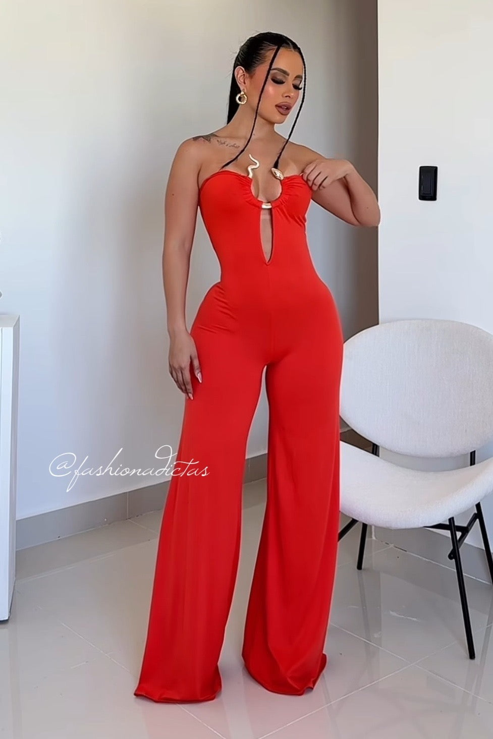 JUMPSUIT SERPIENTE GOLD CORAL