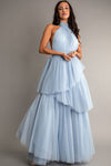 MAXI VESTIDO BELA TULLE HALTER AZUL