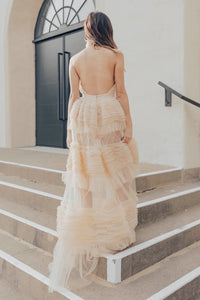 MAXI VESTIDO MARILYN TULLE  NUDE