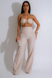 SET NUDE CAROLA PERLAS TOP PALAZZO