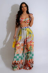 SET CONJUNTO FRUIT TOP/PALAZZO MULTICOLOR