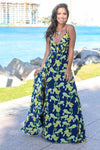 VESTIDO FLORAL LILIUM AMARILLO AZUL