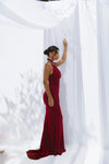 MAXI VESTIDO LORENA CRISTALES BERRY