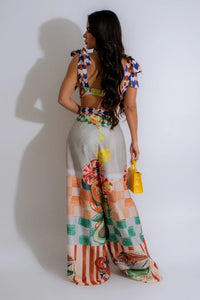 SET CONJUNTO FRUIT TOP/PALAZZO MULTICOLOR