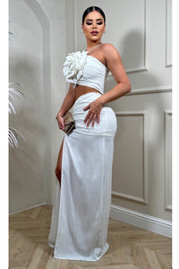 MAXI VESTIDO AMALIA FLOR BLANCO