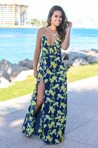 VESTIDO FLORAL LILIUM AMARILLO AZUL