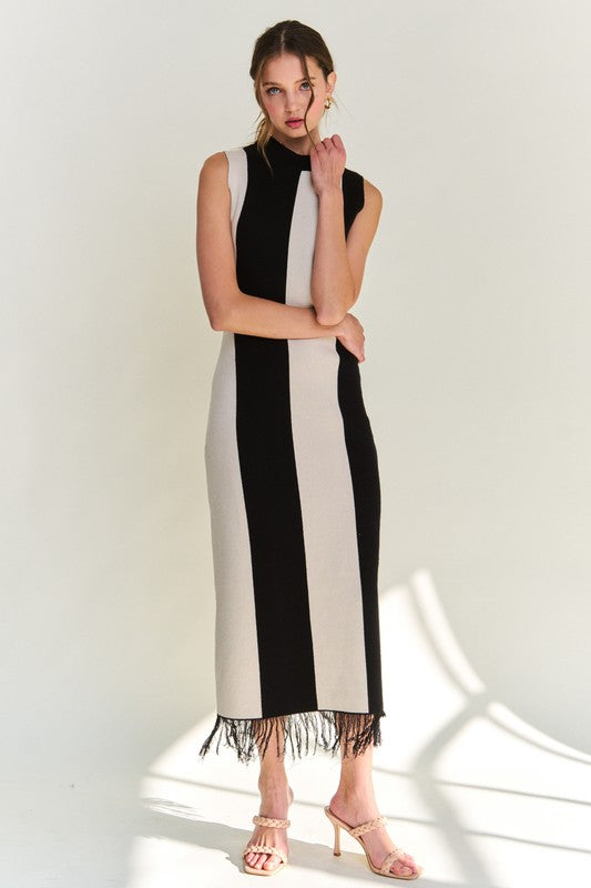 VESTIDO COLOR BLOCK BARBILLAS