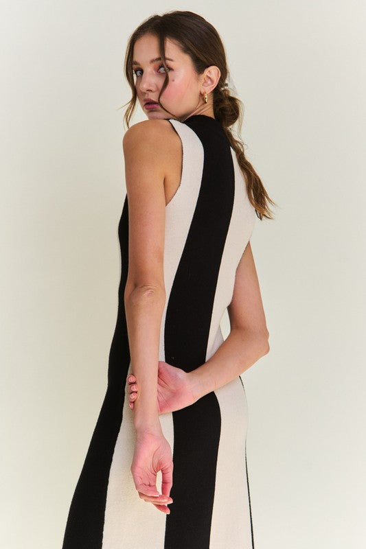 VESTIDO COLOR BLOCK BARBILLAS