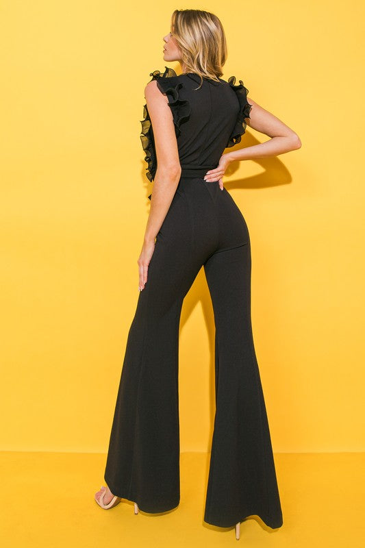 JUMPSUIT CAROL RUFFLE NEGRO