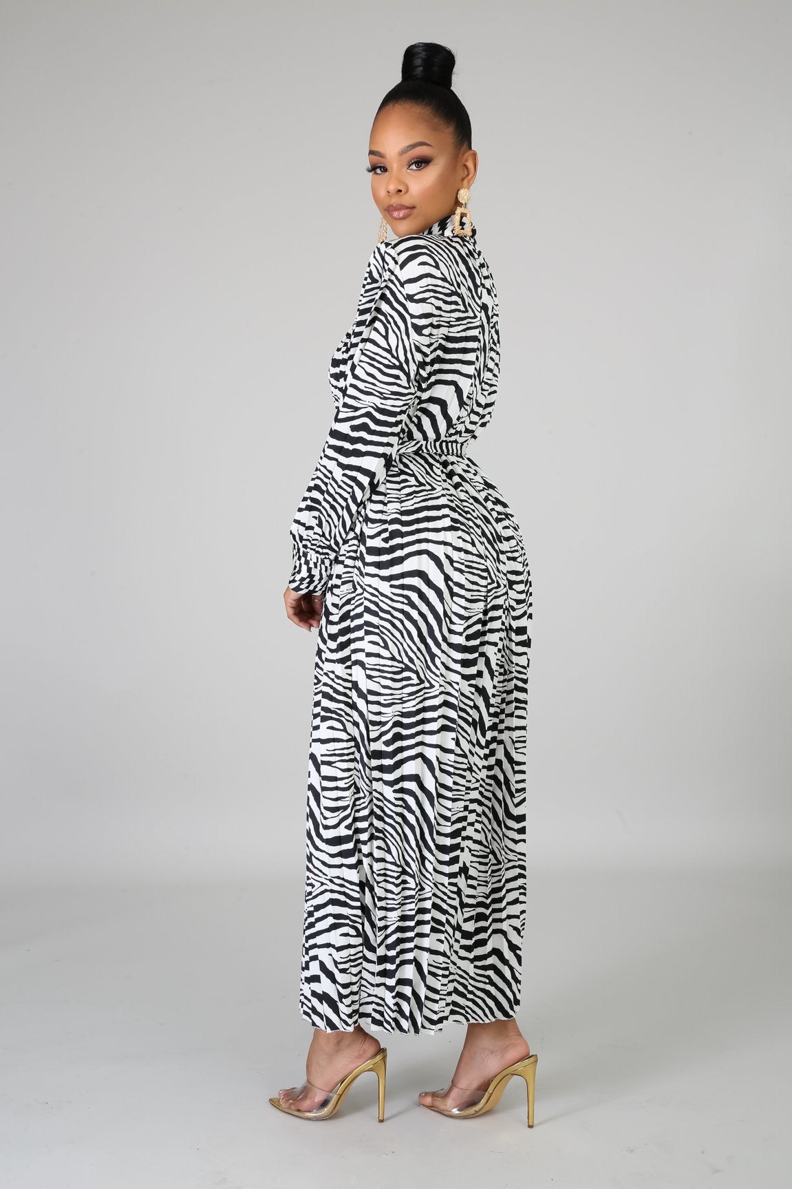 MAXI VESTIDO ZEBRA PLISADO