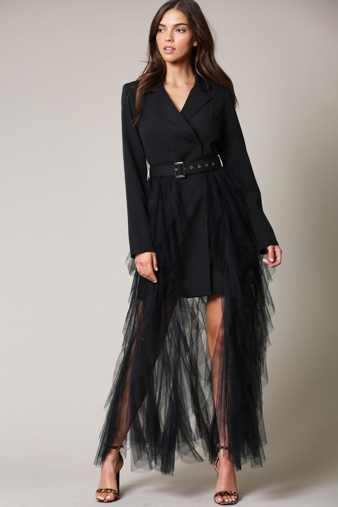 MAXI VESTIDO TULLE SACO NEGRO Fashion Adictas